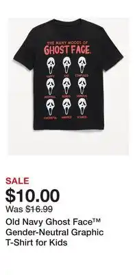 Old Navy Old Navy Ghost Face Gender-Neutral Graphic T-Shirt for Kids offer