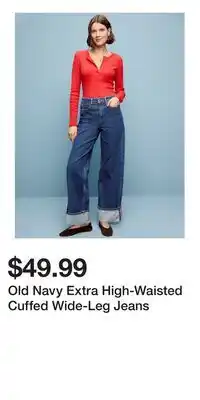 Old Navy Old Navy Extra High-Waisted Cuffed Wide-Leg Jeans offer