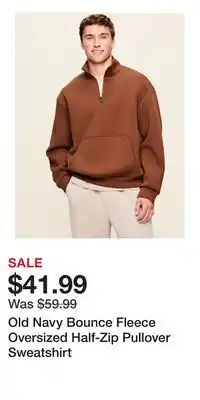 Old Navy Old Navy Bounce Fleece Oversized Half-Zip Pullover Sweatshirt offer