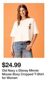 Old Navy Old Navy x Disney Minnie Mouse Boxy Cropped T-Shirt for Women offer