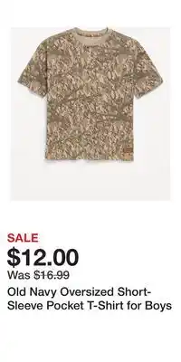 Old Navy Old Navy Oversized Short-Sleeve Pocket T-Shirt for Boys offer