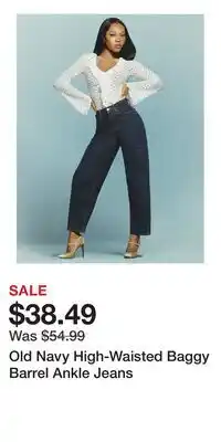 Old Navy Old Navy High-Waisted Baggy Barrel Ankle Jeans offer