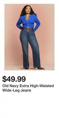 Old Navy Old Navy Extra High-Waisted Wide-Leg Jeans offer