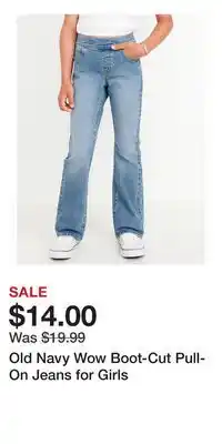 Old Navy Old Navy Wow Boot-Cut Pull-On Jeans for Girls offer