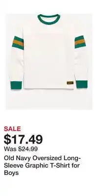Old Navy Old Navy Oversized Long-Sleeve Graphic T-Shirt for Boys offer