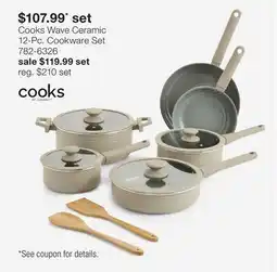 JC Penney Cooks Wave Ceramic 12-Pc. Cookware Set offer