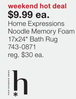 JC Penney Home Expressions Noodle Memory Foam 17x24 Bath Rug offer