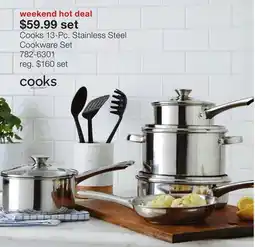 JC Penney Cooks 13-Pc. Stainless Steel Cookware Set offer