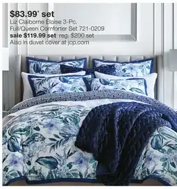 JC Penney Liz Claiborne Eloise 3-Pc. Full/Queen Comforter Set offer