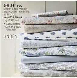 JC Penney Linden Street Vintage Wash Queen Sheet Set offer