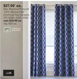 JC Penney Max Blackout Prescott 100% Blackout 84 Grommet-Top Curtains offer