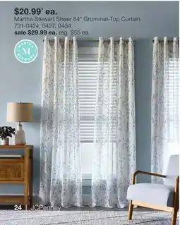JC Penney Martha Stewart Sheer 84 Grommet-Top Curtain offer
