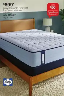 JC Penney Sealy Briggs 13 Firm Tight Top Queen Mattress offer