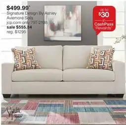 JC Penney Signature Design By Ashley Aviemore Sofa offer
