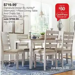 JC Penney Signature Design By Ashley Skempton 7-Piece Dining Table And Chairs Set offer
