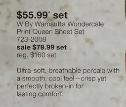 JC Penney W By Wamsutta Wondercale Print Queen Sheet Set offer