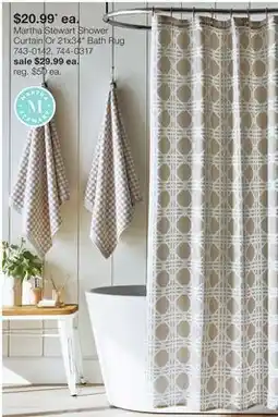 JC Penney Martha Stewart Shower Curtain Or 21x34 Bath Rug offer