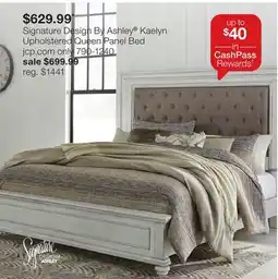 JC Penney Signature Design By Ashley Kaelyn Upholstered Queen Panel Bed offer