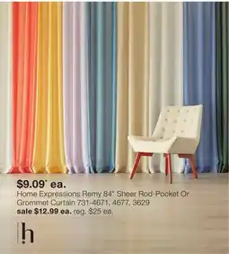 JC Penney Home Expressions Remy 84 Sheer Rod-Pocket Or Grommet Curtain offer