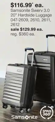 JC Penney Samsonite Swerve 3.0 20 Hardside Luggage offer