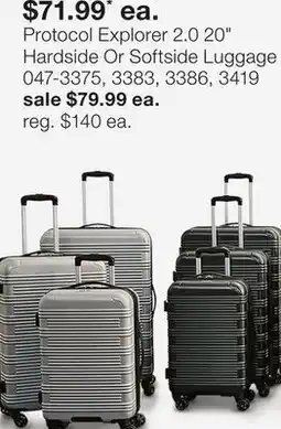 JC Penney Protocol Explorer 2.0 20 Hardside Or Softside Luggage offer