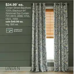 JC Penney Linden Street Bayshore 100% Blackout 84 Grommet-Top Curtain offer