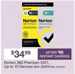 BJ’s Norton 360 Premium 2021 offer