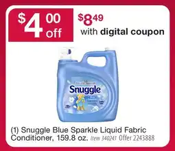 BJ’s (1) Snuggle Blue Sparkle Liquid Fabric Conditioner offer