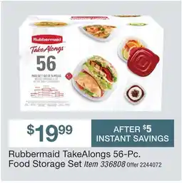 BJ’s Rubbermaid TakeAlongs 56-Pc. Food Storage Set offer