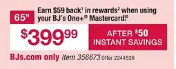 BJ’s LG 65 NU710 NANO 4K Smart TV offer