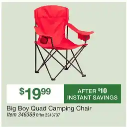 BJ’s Big Boy Quad Camping Chair offer