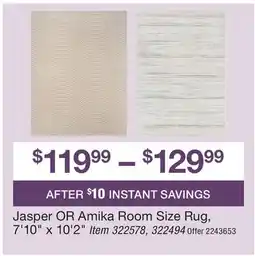 BJ’s Jasper OR Amika Room Size Rug offer