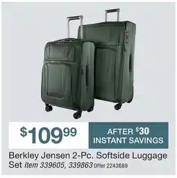BJ’s Berkley Jensen 2-Pc. Softside Luggage Set offer