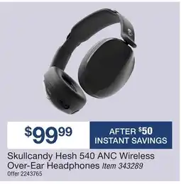 BJ’s Skullcandy Hesh 540 ANC Wireless Over-Ear Headphones offer