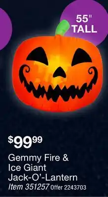 BJ’s Gemmy Fire & Ice Giant Jack-O'-Lantern offer