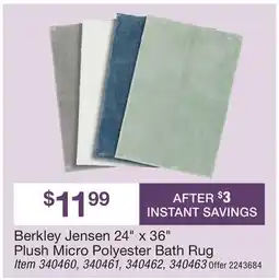 BJ’s Berkley Jensen 24 x 36 Plush Micro Polyester Bath Rug offer