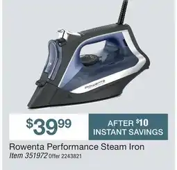 BJ’s Rowenta Performance Steam Iron offer