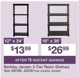 BJ’s Berkley Jensen 4-Tier Resin Shelves offer