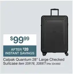 BJ’s Calpak Quantum 28 Large Checked Suitcase offer