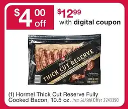 BJ’s (1) Hormel Thick Cut Reserve Fully Cooked Bacon offer