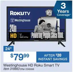 BJ’s Westinghouse 24 HD Roku Smart TV offer