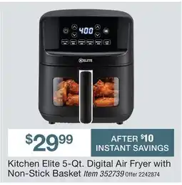 BJ’s Kitchen Elite 5-Qt. Digital Air Fryer with Non-Stick Basket offer