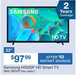 BJ’s Samsung 32 H5000F HD Smart TV offer