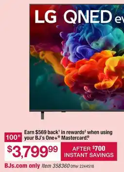 BJ’s LG 100 QNED84 evo AI Mini LED Smart TV offer
