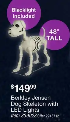 BJ’s Berkley Jensen Dog Skeleton with LED Lights offer