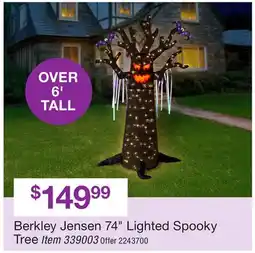 BJ’s Berkley Jensen 74 Lighted Spooky Tree offer