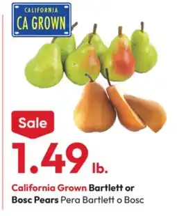 Stater Bros California Grown Bartlett or Bosc Pears offer