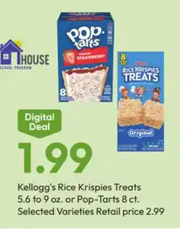Stater Bros Kellogg's Rice Krispies Treats 5.6 to 9 oz. or Pop-Tarts 8 ct offer
