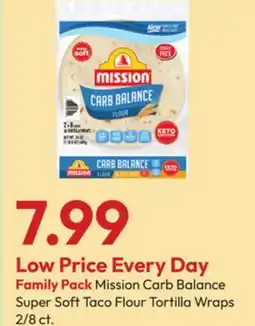 Stater Bros Family Pack Mission Carb Balance Super Soft Taco Flour Tortilla Wraps offer