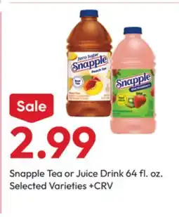 Stater Bros Snapple Tea or Juice Drink offer